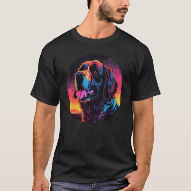 Camiseta Colourful Saint Bernard Dog Dad Mom Graffity (Anverso)