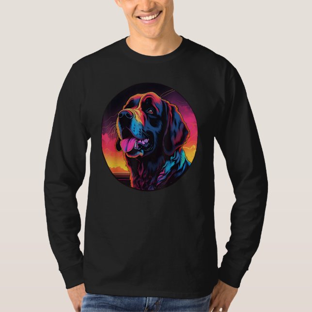 Camiseta Colourful Saint Bernard Dog Dad Mom Graffity (Anverso)