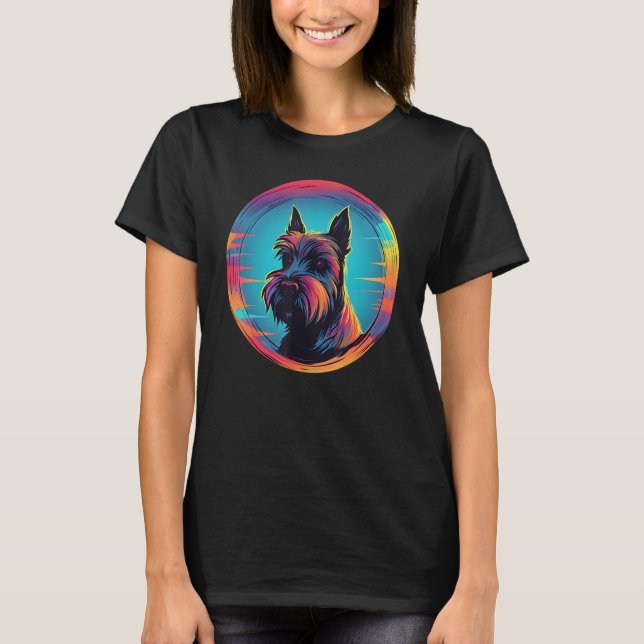Camiseta Colourful Scottish Terrier Dog Dad Mom Graffity (Anverso)