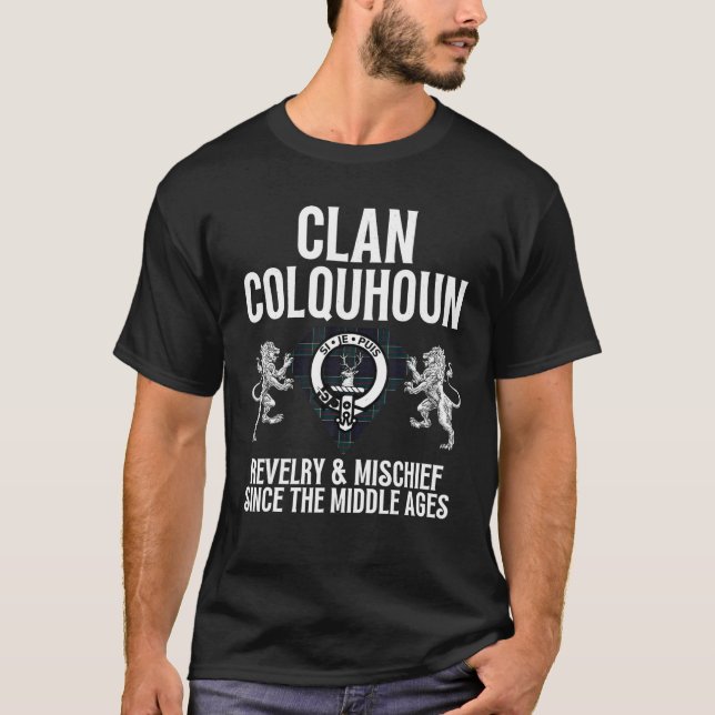Camiseta Colquhoun Clan Escocia Nombre Escudo De Armas Tart (Anverso)