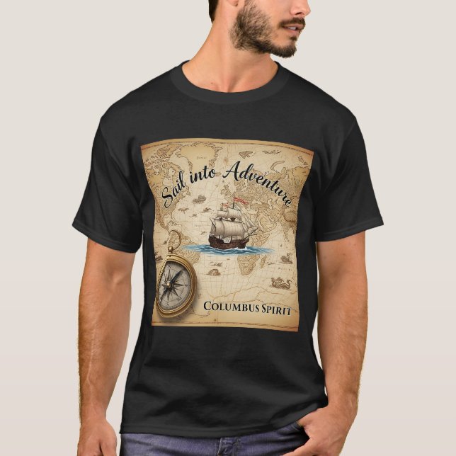 Camiseta Columbus Day Adventure Map Vintage T-Shirt (Anverso)