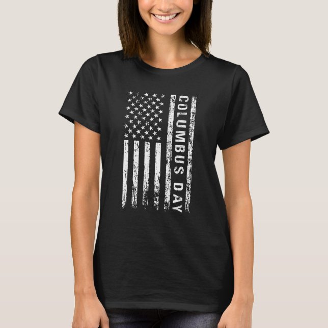 Camiseta Columbus Day Discovery of America bandera de los E (Anverso)