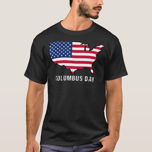 Camiseta Columbus Day Discovery of America Usa Map (Anverso)