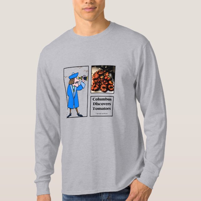 Camiseta Columbus Descubre Tomates (Anverso)