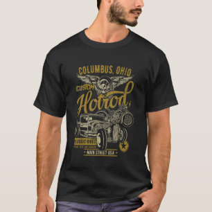 Camiseta Columbus OH Hotrod Estilo Antiguo Coche Motociclet