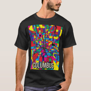 Camiseta Columbus Ohio Mapa abstracto de la ciudad - Abstra