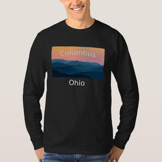 Camiseta Columbus Ohio Mountain sunset hometown (Anverso)