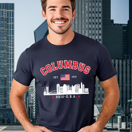 Camiseta Columbus Ohio Urban Skyline Art
