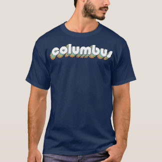 Camiseta Columbus Retro Rainbow Typography Style