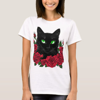 Camiseta com estampa de gato 