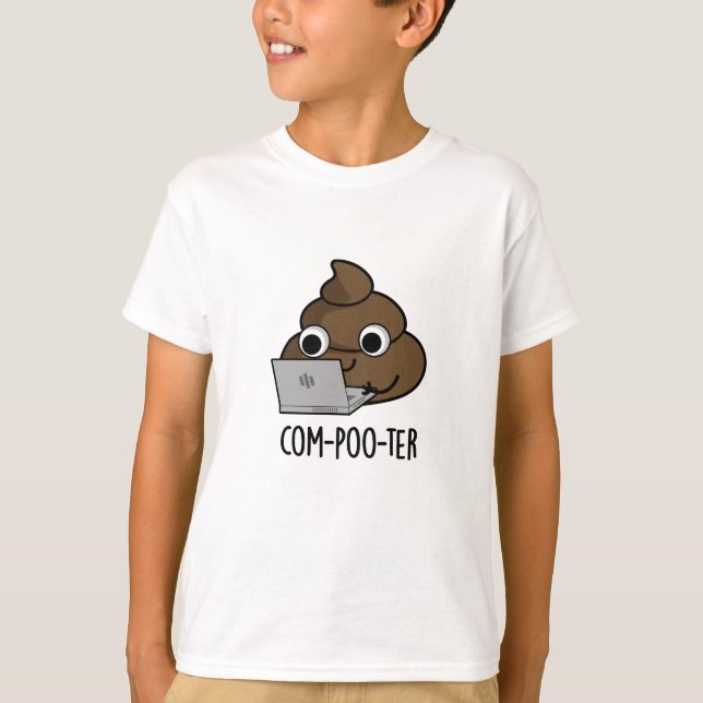 Camiseta Com-pu-erta Chiste de Caca de Computadora Divertid (Anverso)