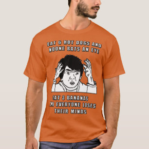 Camiseta Coma 6 Perros Calientes 3 Bananas Meme Vegetariano