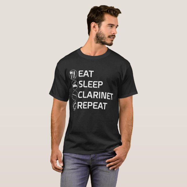 Camiseta Coma al músico del instrumento de viento de madera (Anverso completo)