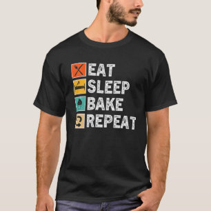 Camiseta Coma Baker Baker Baker Baker de hormigón repetido
