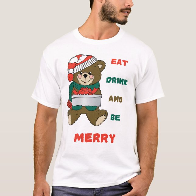 Camiseta Coma, bebe y sé moro - Navidades de oso dulce (Anverso)