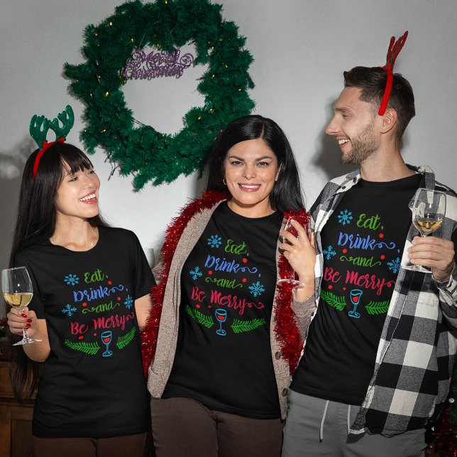 Camiseta Coma, bebe y sé moro, vacaciones de Navidades, ZSS (Eat, Drink and Be Merry, Christmas Holiday T-Shirt)
