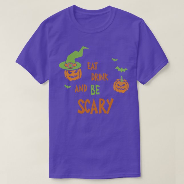 Camiseta Coma Bebida Y Da Miedo A La Graciosa Halloween Tee (Diseño del anverso)