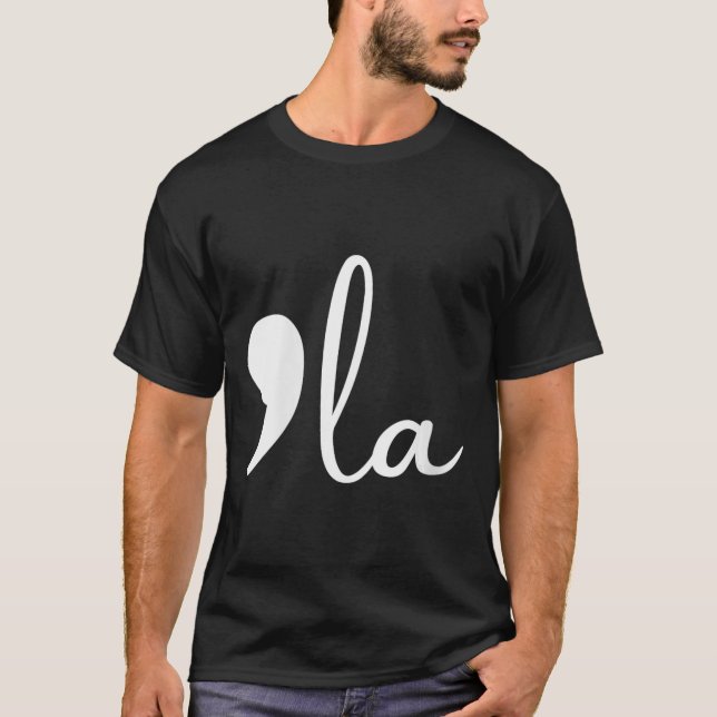 Camiseta Coma blanca divertida clásica femenina La (Anverso)