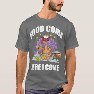 Camiseta Coma De Comida Graciosa De Acción De Gracias Aquí