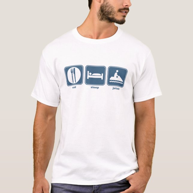 Camiseta coma, duerma, jetski (Anverso)