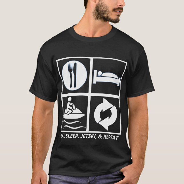 CAMISETA COMA, DUERMA, JETSKI, Y REPETICIÓN (Anverso)