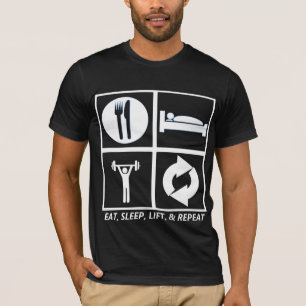 CAMISETA COMA, DUERMA, LEVANTE, Y REPITA