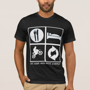 CAMISETA COMA, DUERMA, MONTE MOTO, Y REPÍTALO
