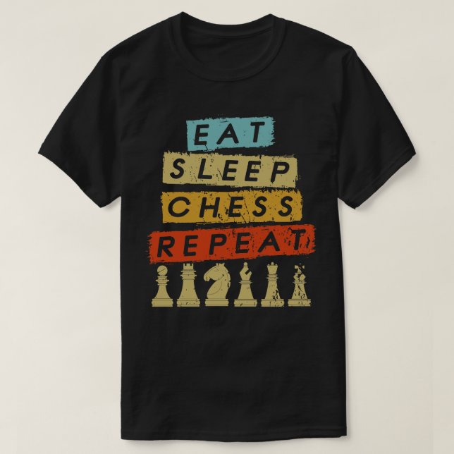 Camiseta Coma el ajedrez de sueño repetición 2 (Diseño del anverso)