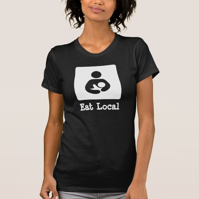 Camiseta Coma el amamantamiento del Local/el icono de la (Anverso)
