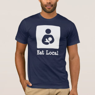 Camiseta Coma el amamantamiento del Local/el icono de la