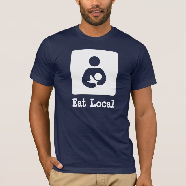 Camiseta Coma el amamantamiento del Local/el icono de la (Anverso)