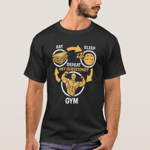 Camiseta Coma el Bodybuilding divertido de la repetición
