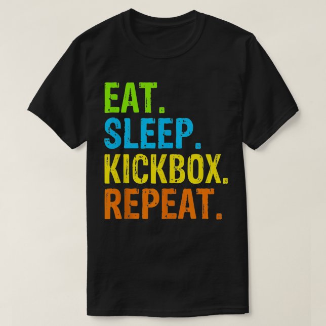 Camiseta Coma el botón de suspensión de Kickbox Repetir el  (Diseño del anverso)