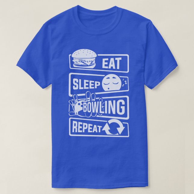 Camiseta Coma el Bowling del sueño repetición de los sonido (Diseño del anverso)