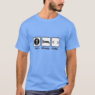 Camiseta coma el desgaste del empollón del código del sueño