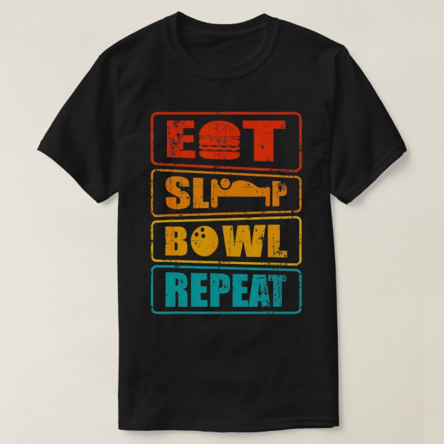 Camiseta Coma el diseño del torneo de bolos de repetición d (Diseño del anverso)