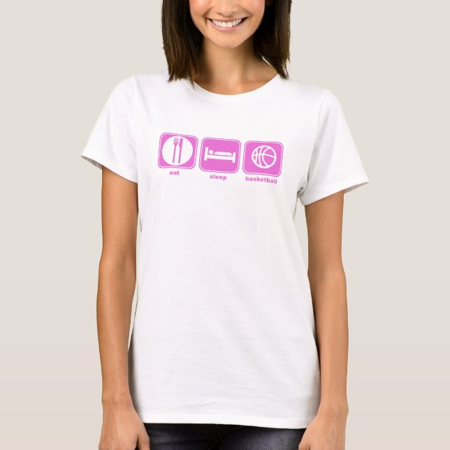 Camiseta coma el rosa del baloncesto del sueño (Anverso)
