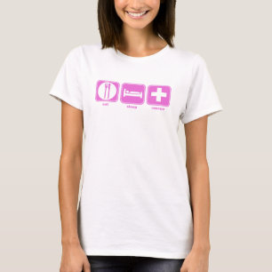 Camiseta coma el rosa del rescate del sueño