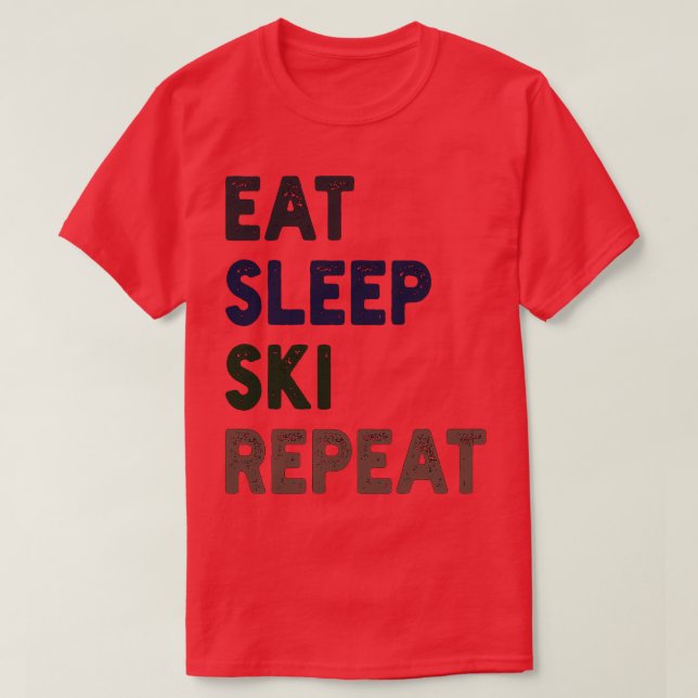Camiseta Coma el Ski de suspensión repetida 1 (Diseño del anverso)