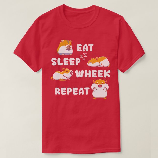 Camiseta Coma el Sleep Wheek Guinea Cavillas de roedores Ca (Diseño del anverso)