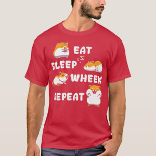 Camiseta Coma el Sleep Wheek Guinea Cavillas de roedores Ca