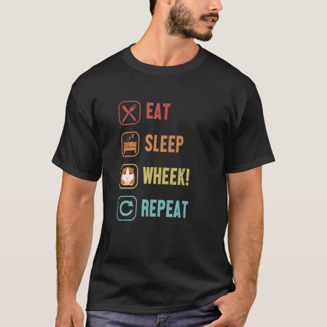 Camiseta Coma el Sleep Wheel Repetir Cavy Caviidae Long Hai (Anverso)