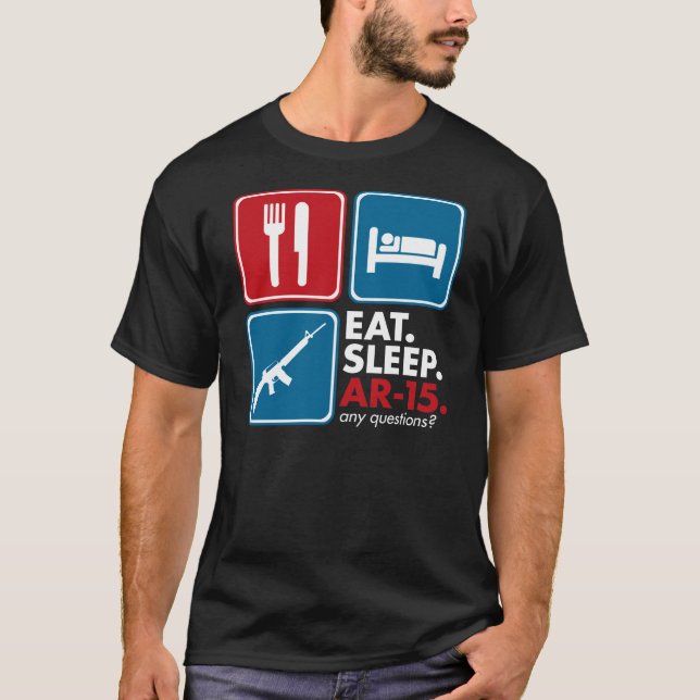 Camiseta Coma el sueño AR-15 - azul y blanco rojos (Anverso)