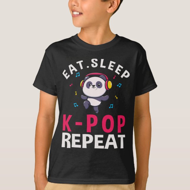Camiseta Coma el sueño KPop Repetir Kawaii Panda (Anverso)