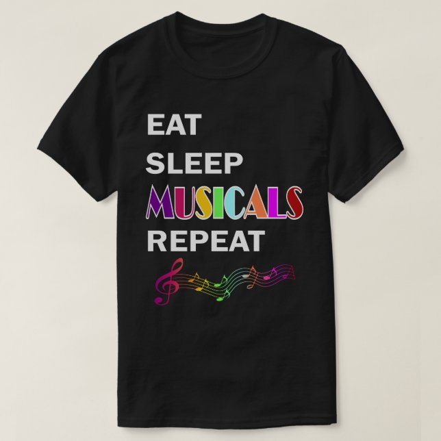 Camiseta Coma el sueño musicales repetición de regalo de lo (Diseño del anverso)