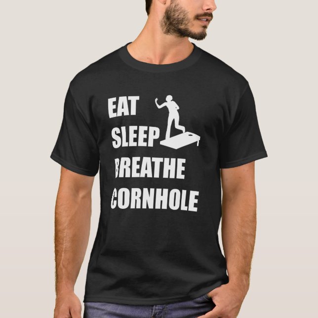 Camiseta Coma el sueño respiran Cornhole (Anverso)
