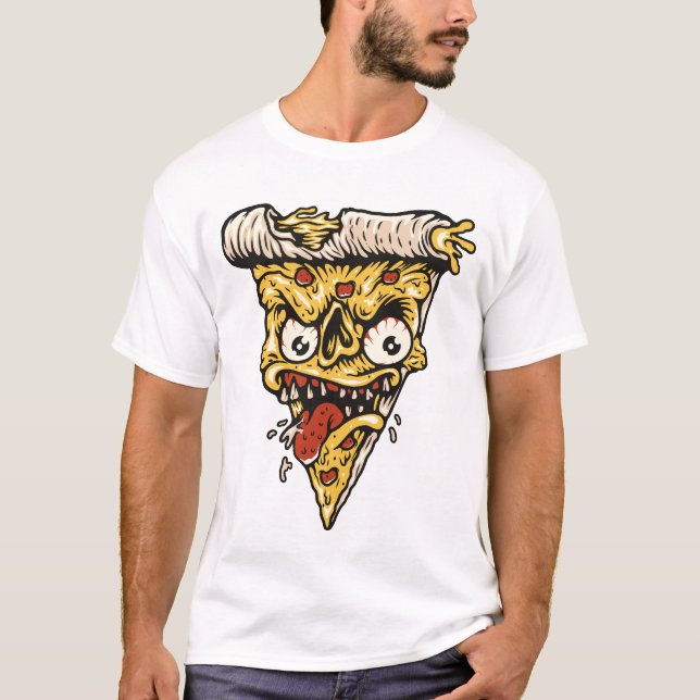 Camiseta Coma Ese Pegatina De Pizza - Vibes De Diversión (Anverso)