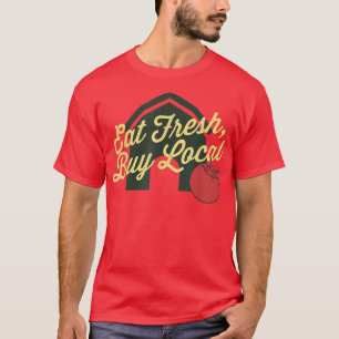 Camiseta Coma fresco, compra el mercado de los granjeros de