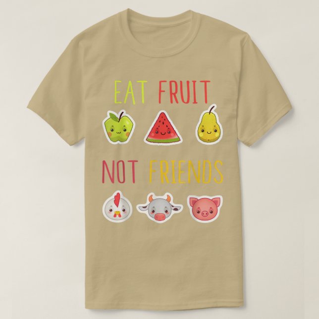 Camiseta Coma Fruta No Amigos Vegetariano Vegetariano Veget (Diseño del anverso)