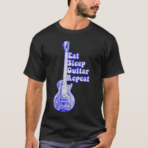Camiseta Coma guitarra dormido repetida. guitarra azul vint